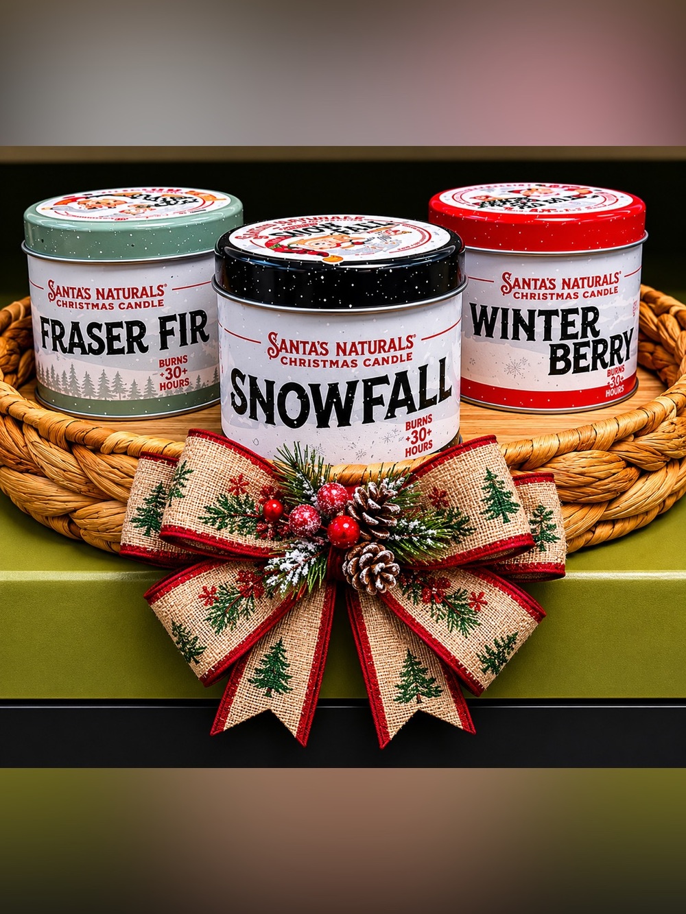 Santa’s Natural 9oz Candle Set